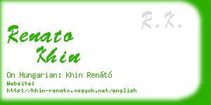 renato khin business card