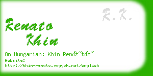 renato khin business card